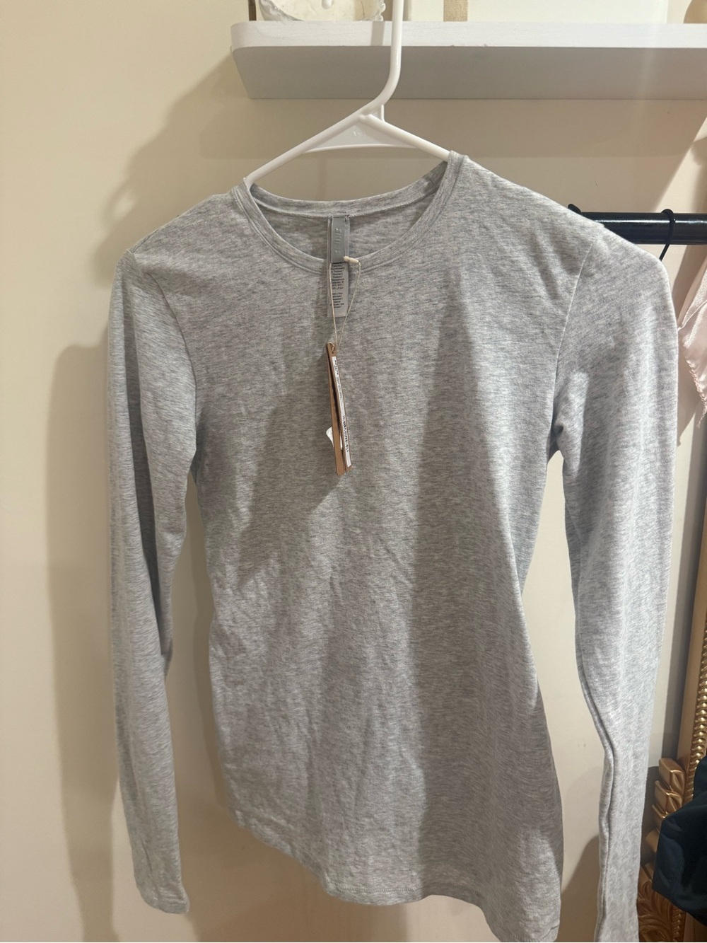 Women’s cotton jersey long sleeve light heather gray
